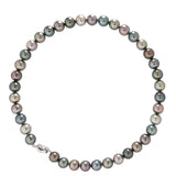 14K Gold 9-12mm Tahiti Multi-Color Pearl Necklace in AAA Quality