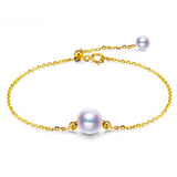 18K Gold 7.5-8mm Akoya Pearl Bracelet in AAAA Quality YongStrio 5015AW