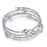 925 Sterling Silver 3-7mm Multi-Color Akoya Pearl Bracelet in AAA Quality YongStrio 5017AM