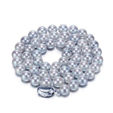 7.5-8.0mm Silver Akoya Pearl Necklace in AAA- Quality 1026AS