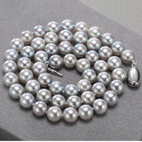 Silver Akoya Pearl Necklace 1026AS080186-2