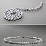 Silver Akoya Pearl Necklace 1026AS080186-3