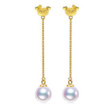 Genuine 7-7.5mm Akoya Pearl Earrings in AAA Quality YongStrio 3532aw