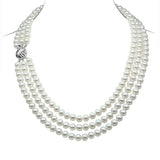 Triple Strand 7.5-8mm  Freshwater Pearl Necklace in AAA Quality YongStrio 1008FW