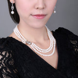 Triple Strand 7.5-8mm  Freshwater Pearl Necklace in AAA Quality YongStrio 1008FW