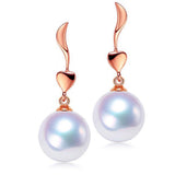 18K Gold 9-9.5mm Freshwater Pearl Earrings in AAAA Quality YongStrio 3520FW