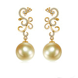 Golden South Sea Pearl Earrings 3533SG-K