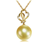 Genuine 13-13.5mm Golden South Sea Pearl Pendant in AAAA Quality YongStrio 2509SG