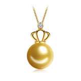 18K Gold 10-10.5mm Golden South Sea Pearl Pendant in AAA Quality YongStrio 2512SG