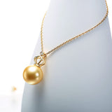 18K Gold 10-10.5mm Golden South Sea Pearl Pendant in AAA Quality YongStrio 2512SG