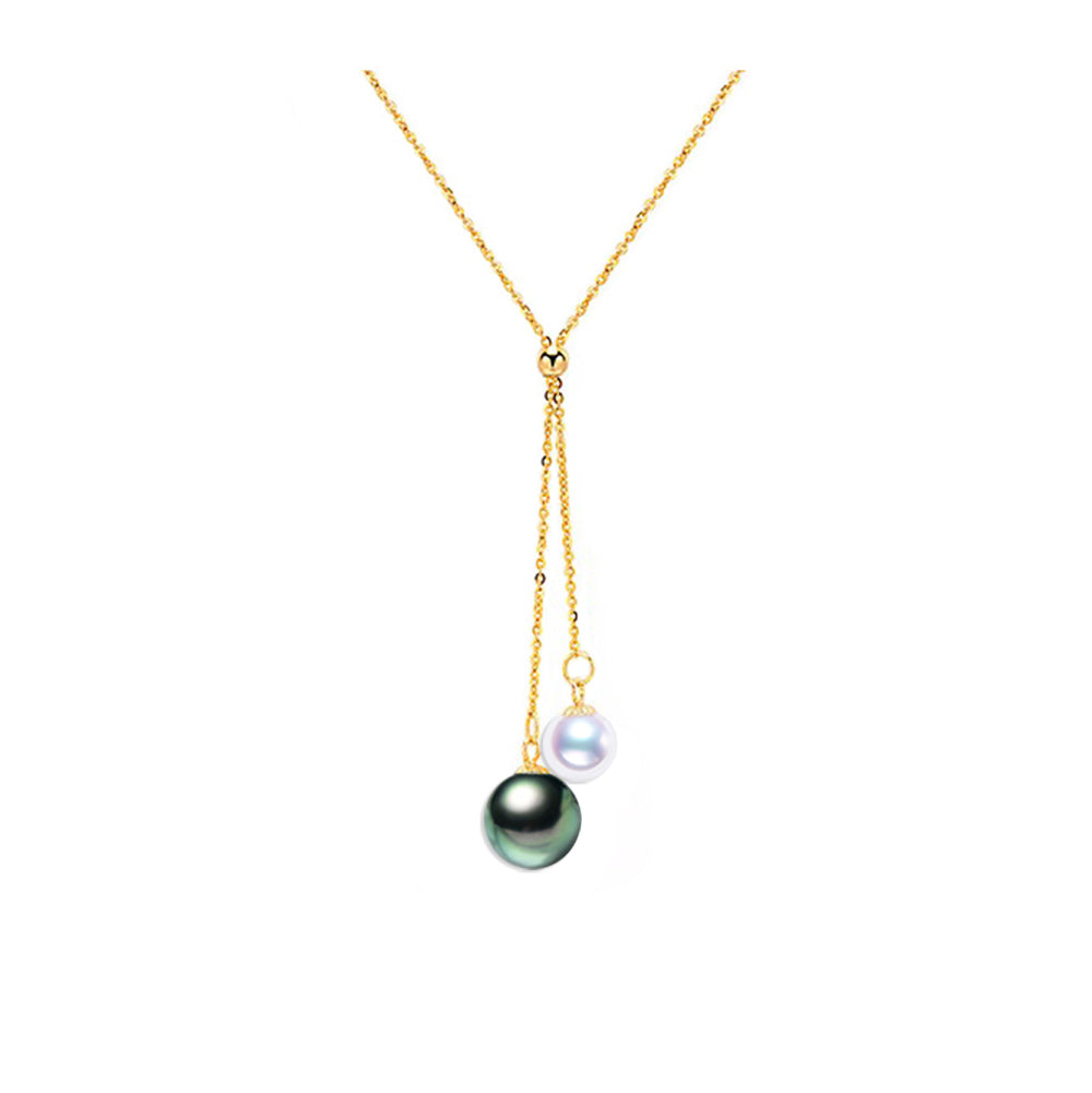 Mixed Pearl on Chain Toggle Necklace, Half Pearl and Half Chain Choker –  MAISON SOYENNE