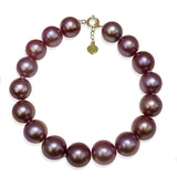 18K Yellow Gold 8.5-9mm Lavender Freshwater Pearl Bracelet in AAA Quality YongStrio 5007FL