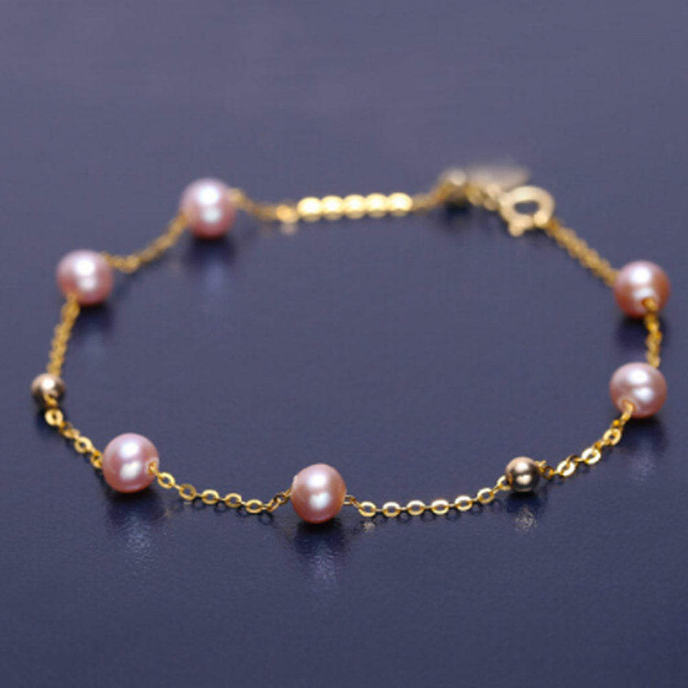 Freshwater Pearl Bracelet, Dainty Bracelet, Gold Bracelet Gold Vermeil / 7-8in(18-20cm)