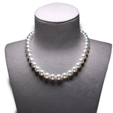 18K Gold 10-12mm White South Sea Pearl Necklace in AAA Quality