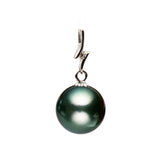 925 Sterling Sliver 9-11mm Tahiti Black Pearl Pendant Necklace in AAA Quality -YongStrio 2009TB