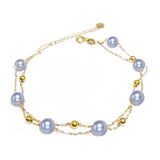 18K Gold 5-5.5mm Silver Akoya Pearl Bracelet in in AAA Quality YongStrio 5013AS