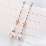 18K Gold  8.5-9mm Akoya Pearl Earrings in AAAA Quality YongStrio 3518AW