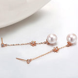 18K Gold  8.5-9mm Akoya Pearl Earrings in AAAA Quality YongStrio 3518AW