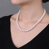 14K Gold 8-8.5mm Akoya Pearl Necklace in AAA Quality 18 Inch Princess Length