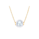 18K Gold 9.5-13mm White Freshwater Pearl Necklace Pendant