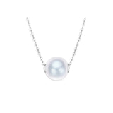 18K Gold 9.5-13mm White Freshwater Pearl Necklace Pendant