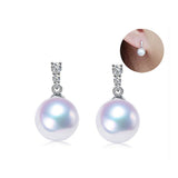 18K Gold 8-8.5mm Japanese Akoya Pearl Earrings in AAA Quality YongStrio 3510AW