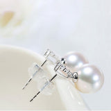 18K Gold 8-8.5mm Japanese Akoya Pearl Earrings in AAA Quality YongStrio 3510AW