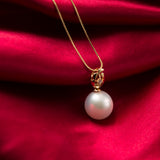 18K Gold 10.5-13mm Freshwater Pearl Pendant Necklace in AAAA Quality YongStrio 2006FW