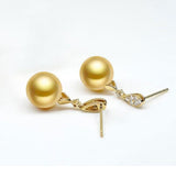 Golden South Sea Pearl Earrings Y3012SG1