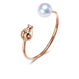 Genuine 5.0-5.5mm Akoya Pearl Ring in AAAA Quality YongStrio 4502AW